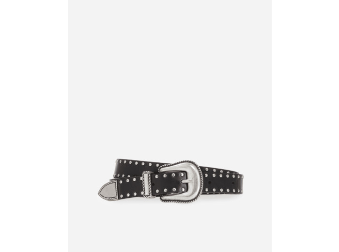 Ceinture En Cuir Noir Avec Clous black