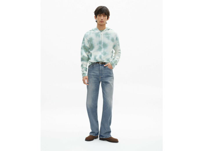 Cardigan a capuche tie and dye kaki / white