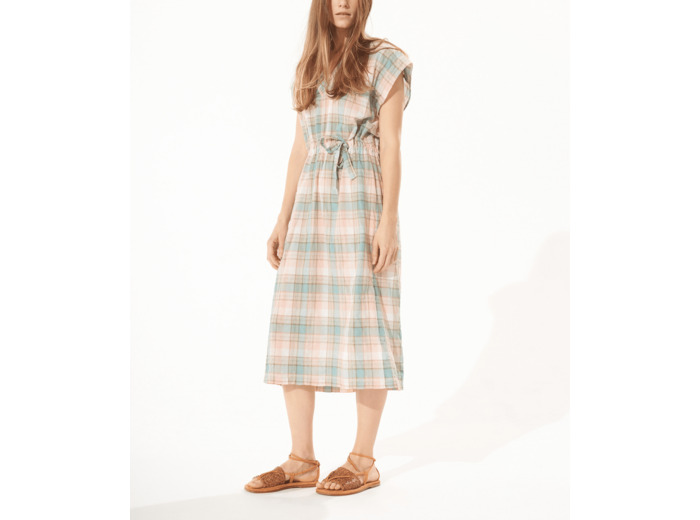 Robe carreau rose