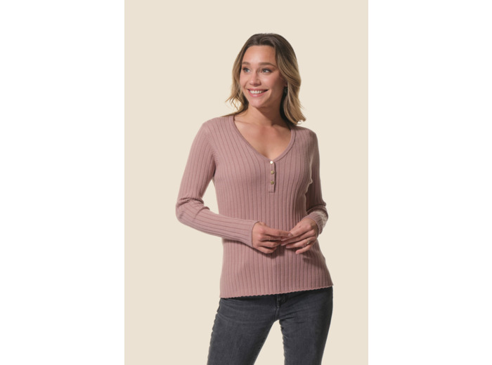 Pull femme avec col V Flavie
