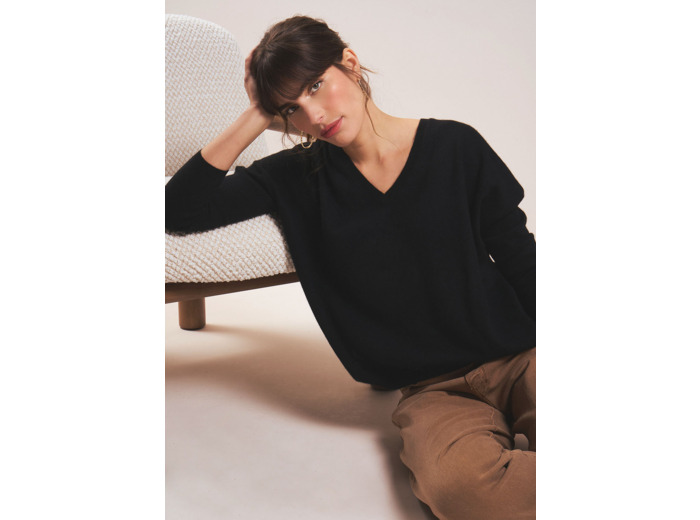 Pull en 100% cachemire à Col V