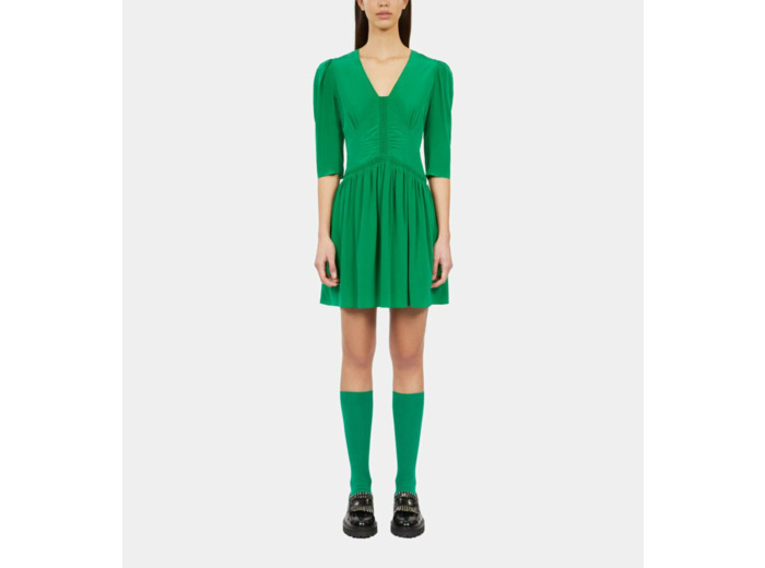 Robe Courte Verte Avec Fronces green
