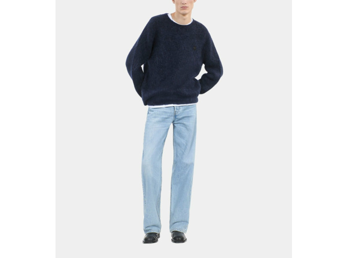 Pull En Mohair Et Laine Bleu Marine navy