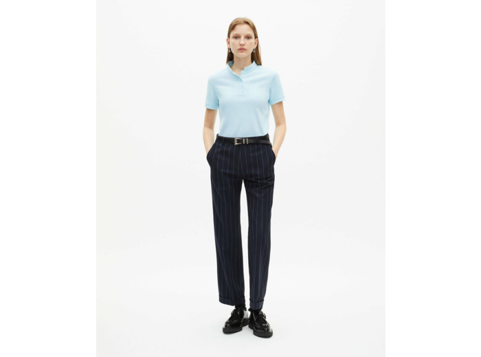Polo manches courtes broderie poitrine baby blue