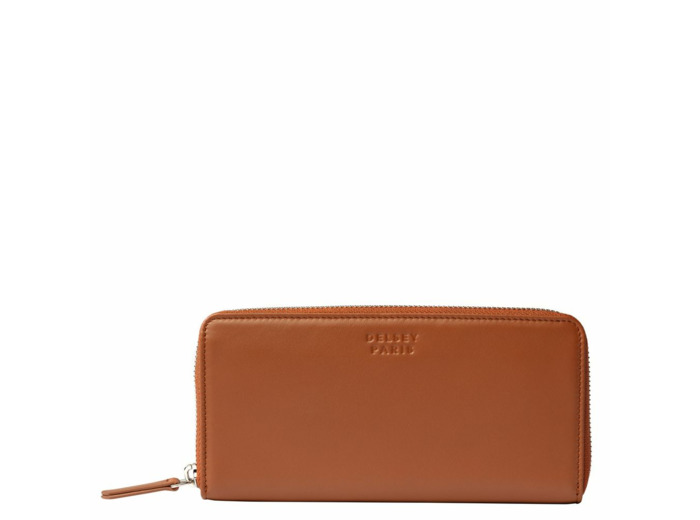 Le cuir lisse portef. long zip
