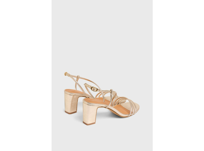 Sandales dorées à talons - CANDICE