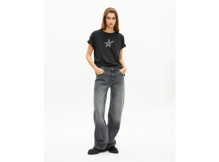 T-shirt avec sérigraphie noir black washed