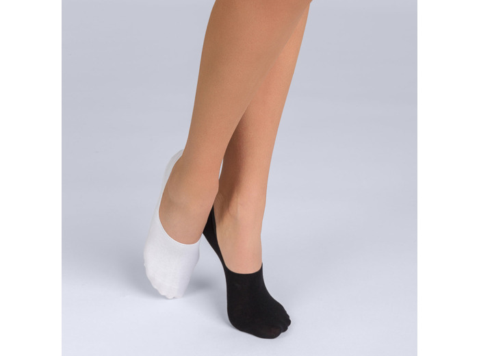Lot de 2 protège-pieds basket Femme Basic Coton