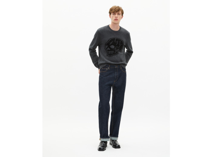 Pull tête de mort gris clair dark grey melange
