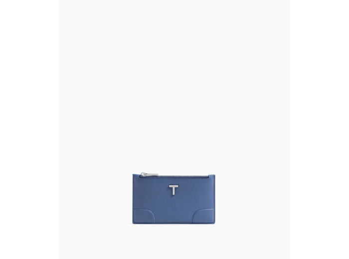 Porte cartes zippé Romy en cuir grainé