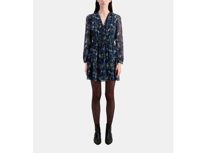 Robe courte portefeuille foil blue