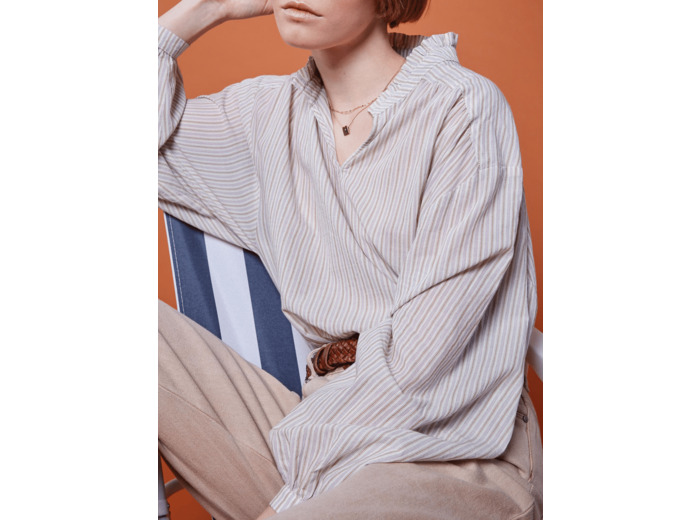 Blouse rayure mauve