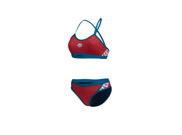 Maillot de bain 2 pièces arena Performance Icons Cross Back Solid pour femmes