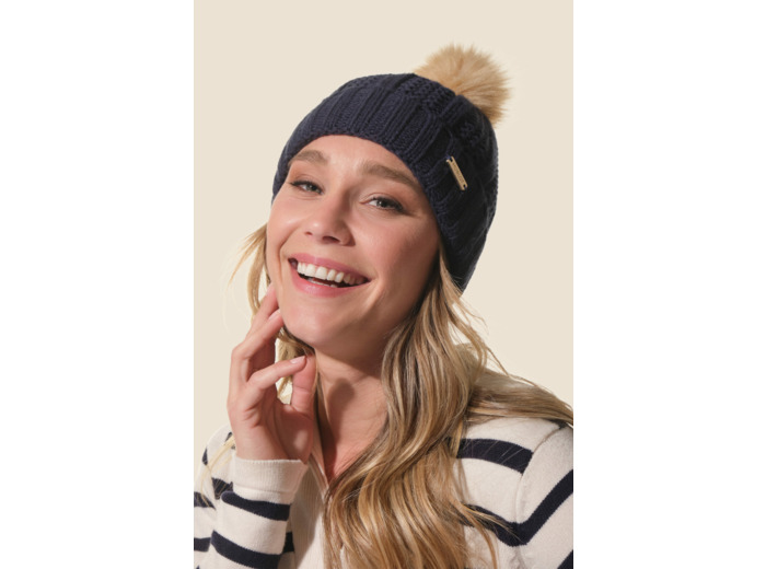 Bonnet uni adulte en maille Tahani