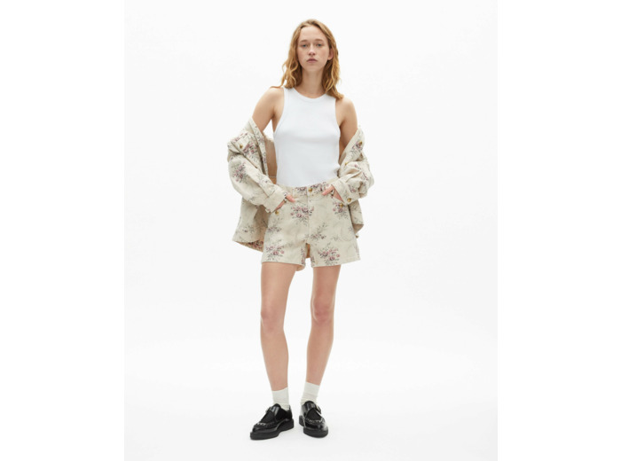 Short imprime beige taupe