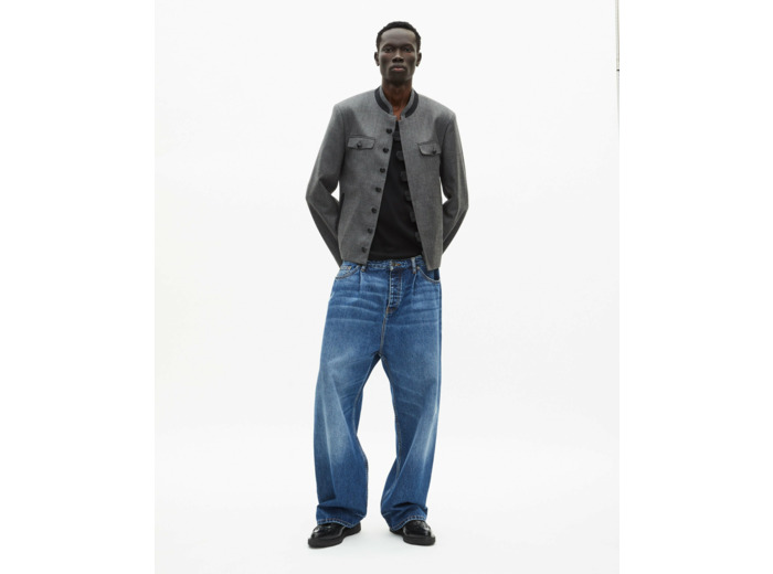 Veste droite style officier dark grey