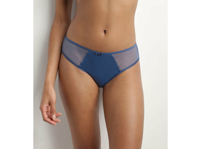 Slip femme en coton bio et tulle plumetis Bleu Nuageux Generous