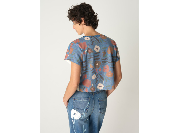 T-shirt fleur jeans