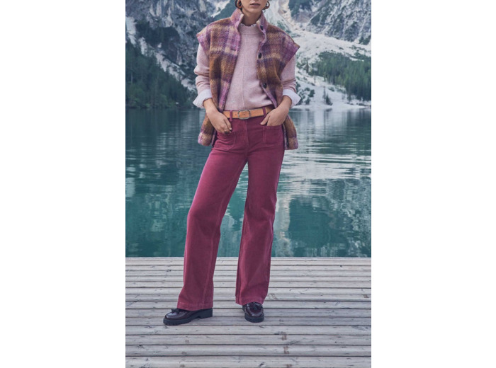 Pantalon flare en velours LUNA
