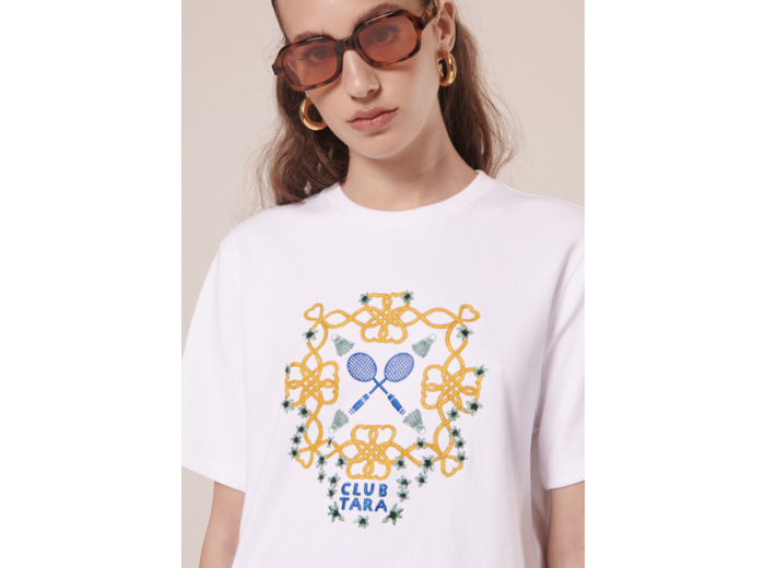 T-Shirt Taraclub Blanc en Coton