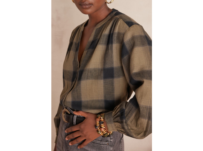 Blouse à carreaux SAMANTHA 100% coton