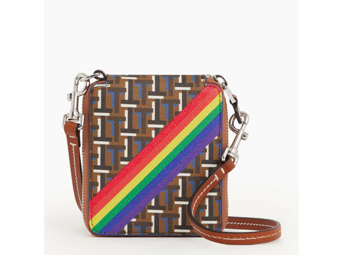 Porte cartes zippé tour de cou Camille en cuir grainé