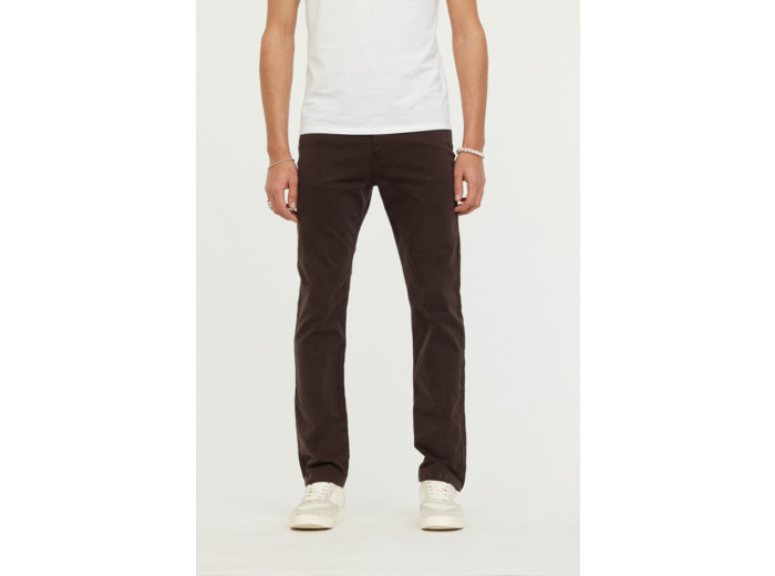 Pantalon straight fit, taille haute, jambe droite