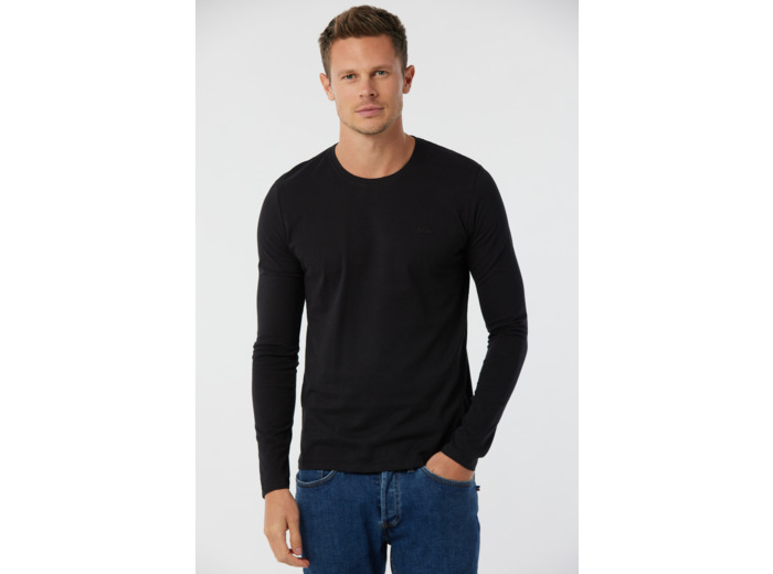 T-shirt manches longues col rond broderie poitrine