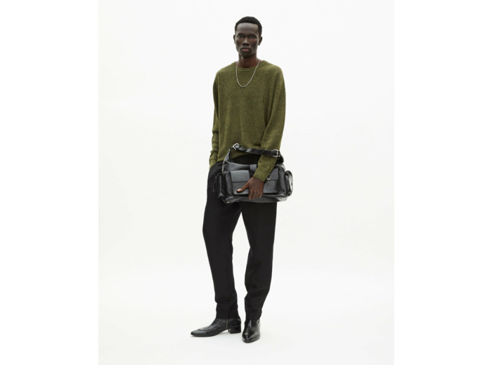 Pull col rond olive kaki