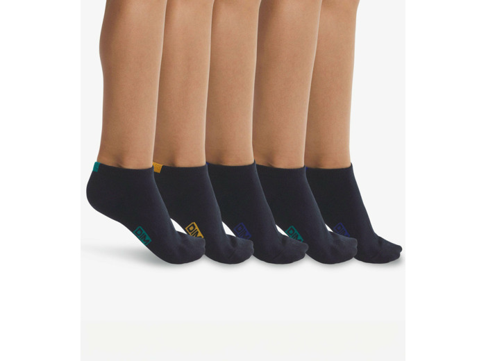 Lot de 5 paires de socquettes enfant en coton Bleu Marine Écodim