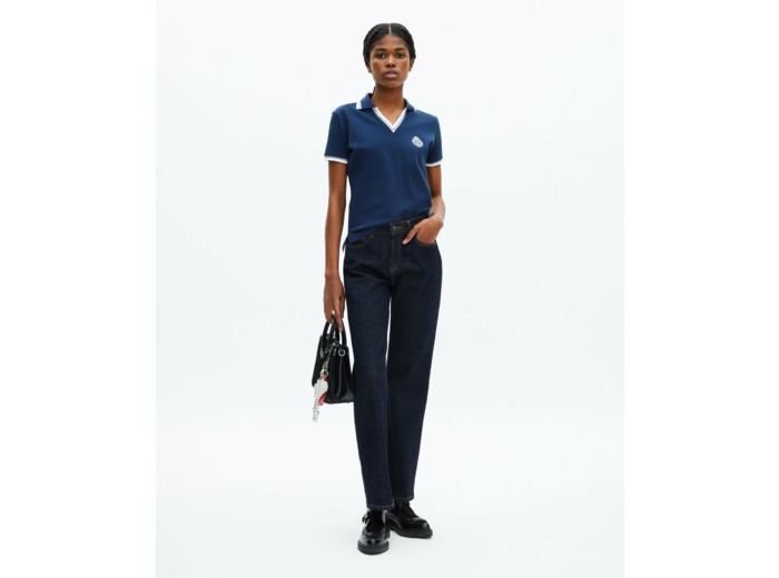Polo manches courtes avec broderie dark navy