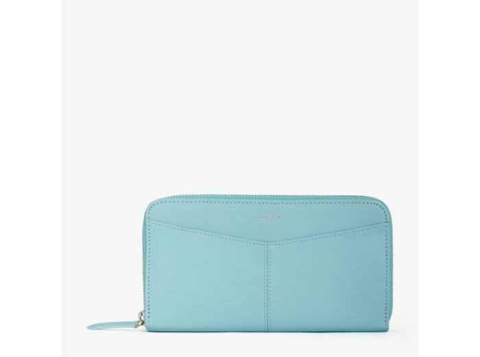 Compagnon zippé à rabat Charlotte en cuir lisse