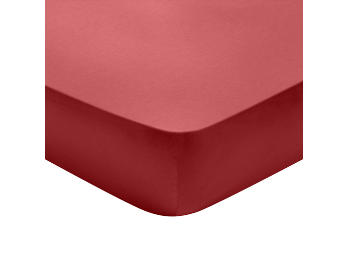 Drap housse Partition Satin de coton Coloris Rouge