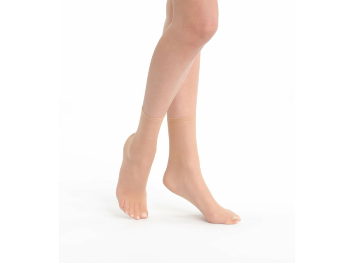 Lot de 2 paires de socquettes femme Nude Sable Sublim Voile Brillant