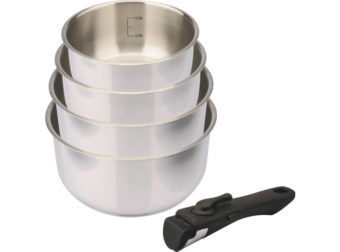 COMETE 4 Casseroles inox 14 à 20cm amov