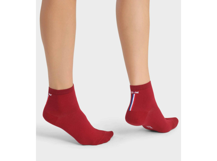 Chaussettes femme en coton Rouge Passion à bande colorée Madame Dim