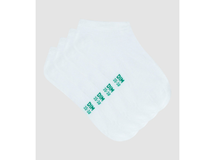 Lot de 2 paires de socquettes femme en coton bio Blanc Dim Good
