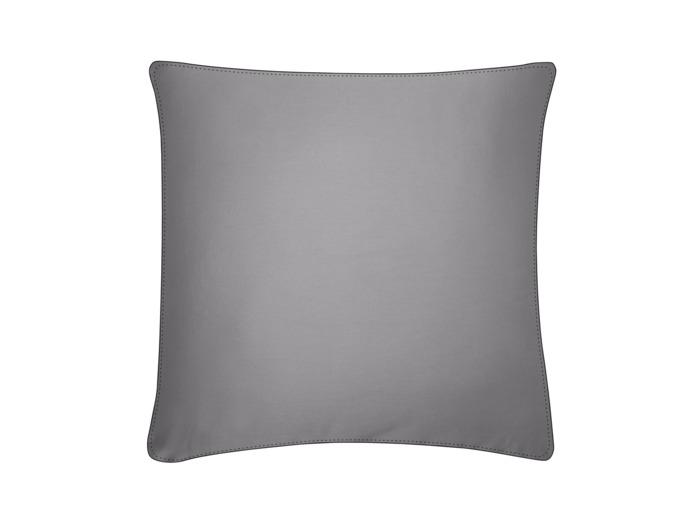 TAIE D'OREILLER | Pure White Satin Lavé - Stone - Finition Black