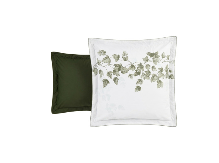 Taie d'oreiller Lierre | Percale de coton | Tradition des Vosges