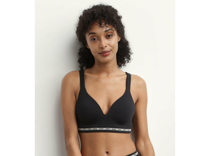 Soutien-gorge Noir côtelé sans armature ni couture Dim Icons Seamless