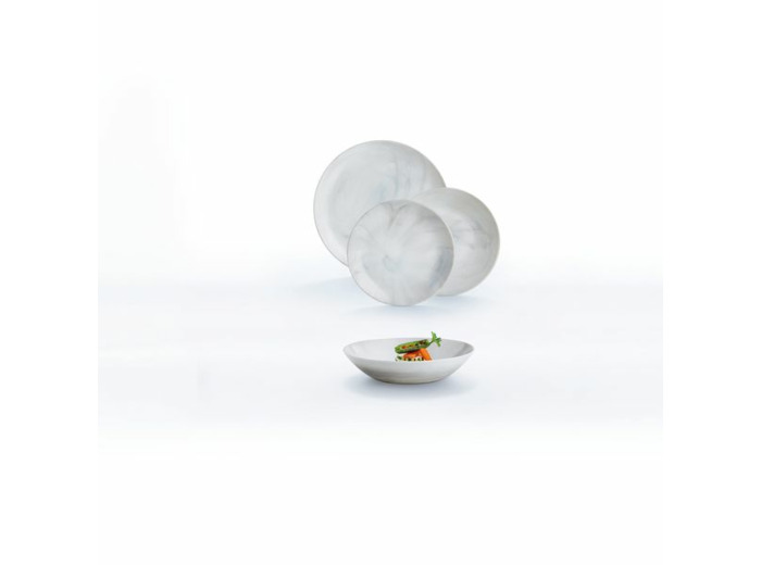 Service 18 assiettes granit Diwali Marbre