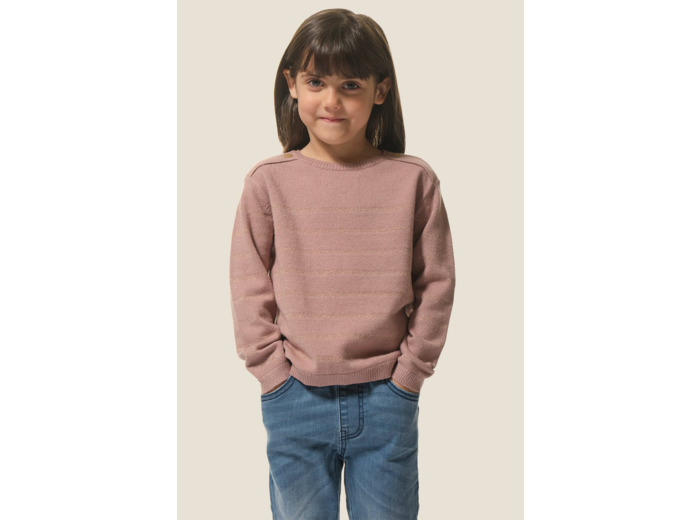 Pull fille col rond Mosaline