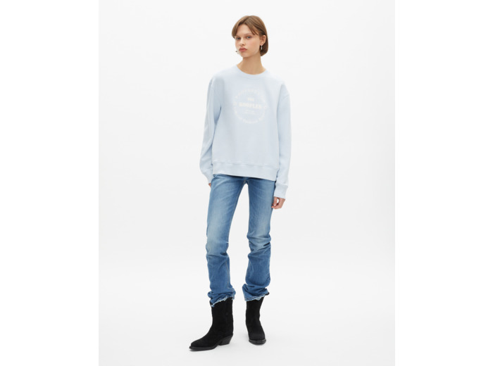 Sweatshirt avec sérigraphie bleu clair bleu