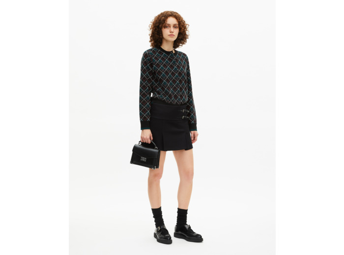 Cardigan à carreaux noir