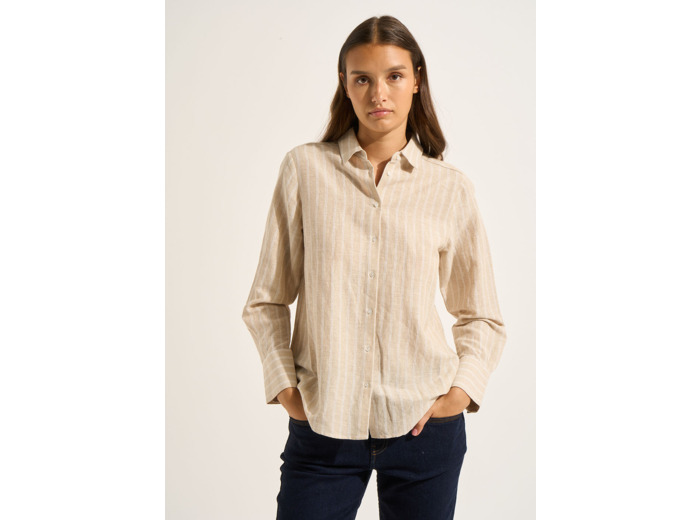 Chemise coupe droite à rayures