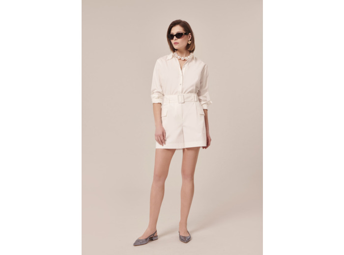 Short Sylviane Blanc en Coton