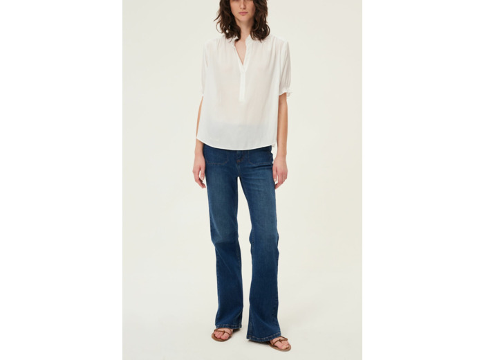 Blouse unie satinée - AURORA