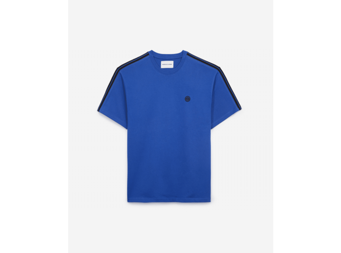 Tshirt manches courtes avec bande sur les manches electric blue