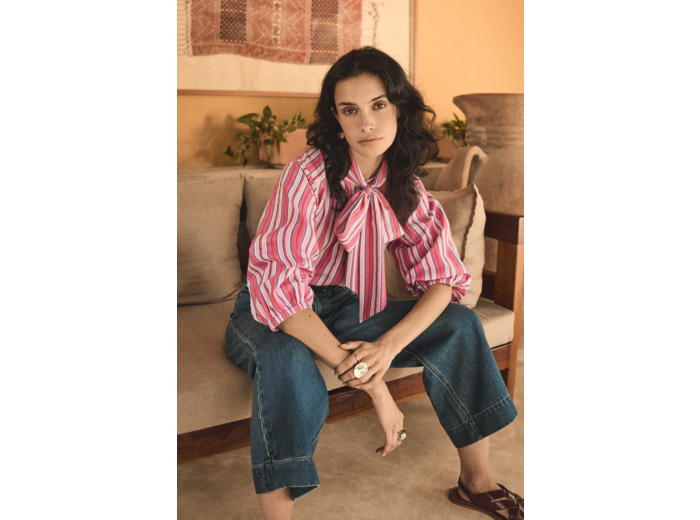 Jean large et cropped en coton ROMY