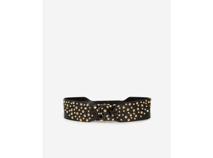 Ceinture en cuir avec gros noeud black